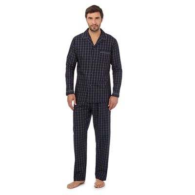 Navy window checked print pyjama set